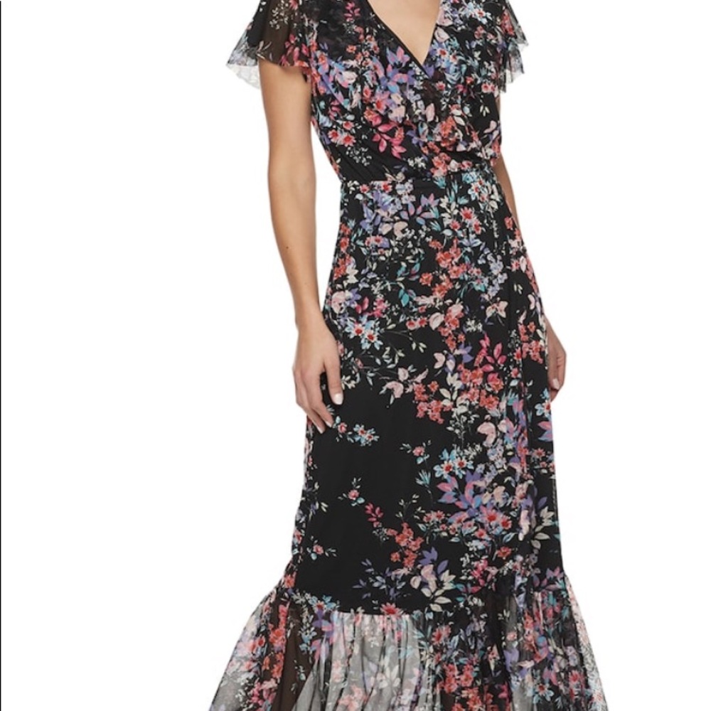 Apt. 9 floral faux wrap maxi M-L